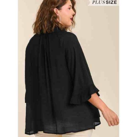 Umgee Black Blouse, NWT, Size XL & 1XL - Picture 3 of 4